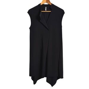 Last Tango Womens Sleeveless Black Shawl Collar Drape Dress Oversized XS